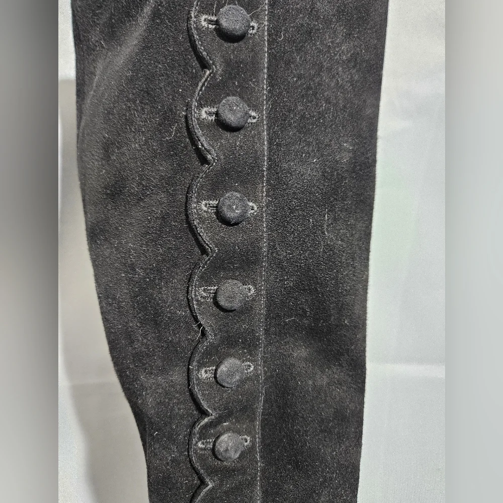 Dolce & Gabbana Designer Black Suede Sexy Zip Up Knee High Boots Size 39/8.5 - Picture 9 of 14
